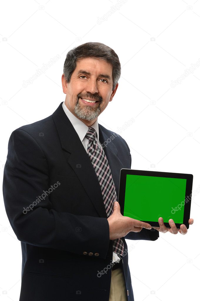 Businessman with Electronic Tablet