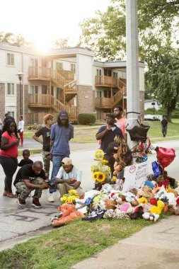 Michael Brown Ferguson Mo için geçici anma