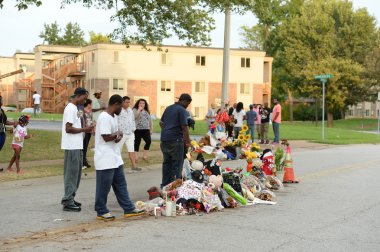 Michael Brown Ferguson Mo için geçici anma