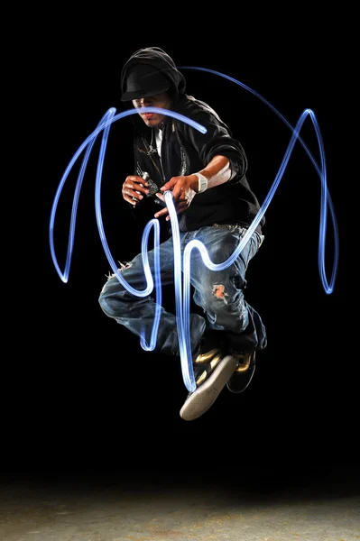 Hip Hop dansare med Led-lampor — Stockfoto