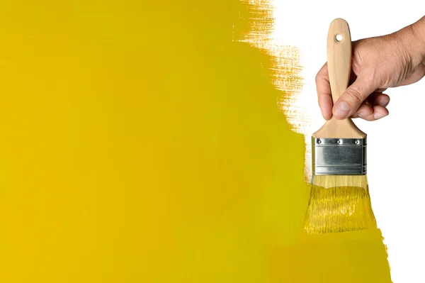 Painting Yellow Wall — Stock Photo, Image