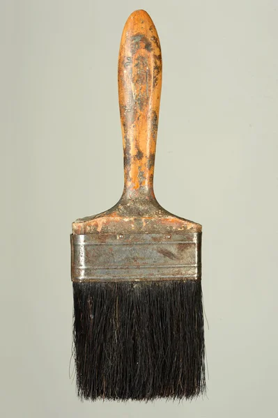 Vintage Paintbrush over grijze achtergrond — Stockfoto