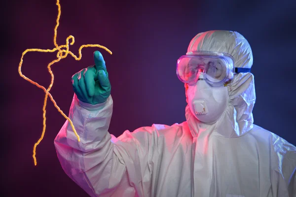 Ebola virüsü dokunmadan bilim adamı — Stok fotoğraf