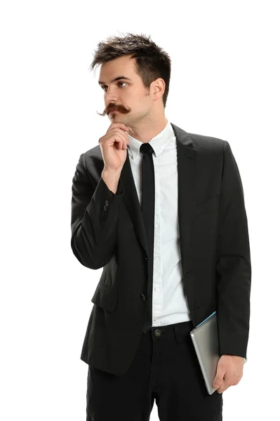 Joven hombre de negocios Holding Elctronic Tablet — Foto de Stock