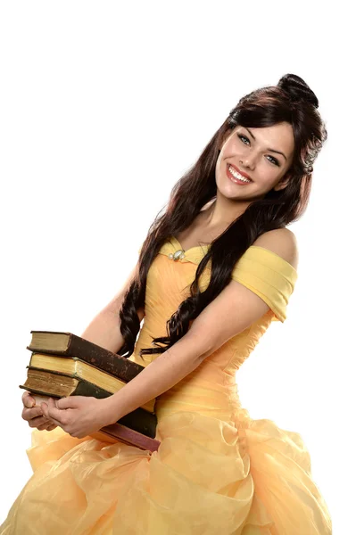 Linda jovem mulher vestida em vestido de princesa — Fotografia de Stock