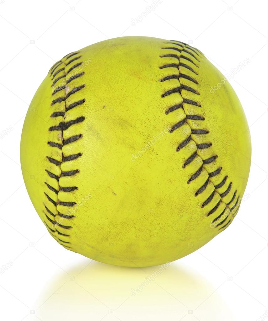 Softball or Softball over White Background Stock Photo by ©ginosphotos1