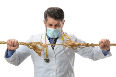 Yıpranmış ipi tutan doktor