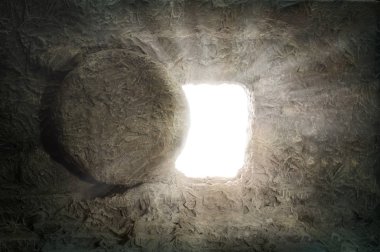 The Tomb of Jesus With Light Coming from Inside clipart