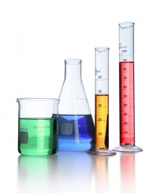 Laboratuvar Glaasware sıvı ile