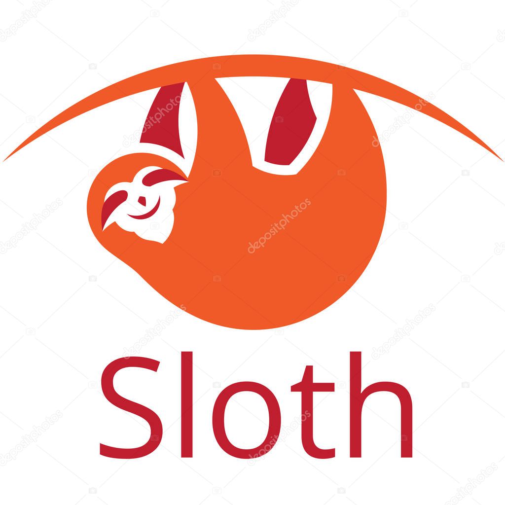 Sloth vector orange sign