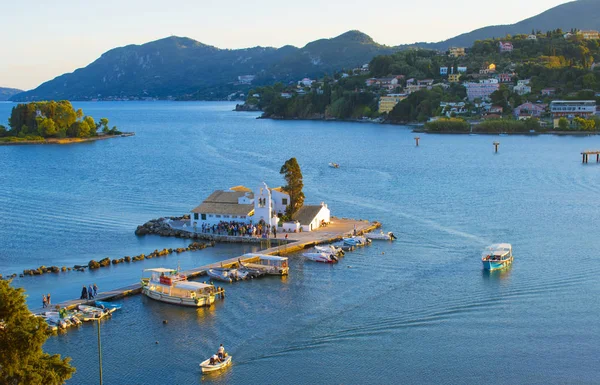 View of Vlacherna Monastery in Kerkyra in Corfu island, Greece — Stock Photo, Image