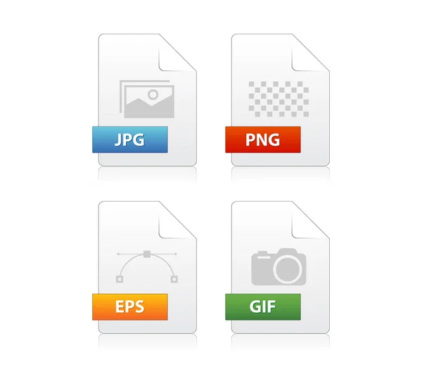 Uppsättning bild fil typ ikoner — Stock vektor