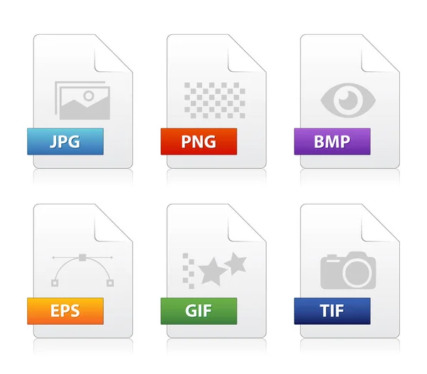 Ensemble d'icônes de type fichier image — Image vectorielle