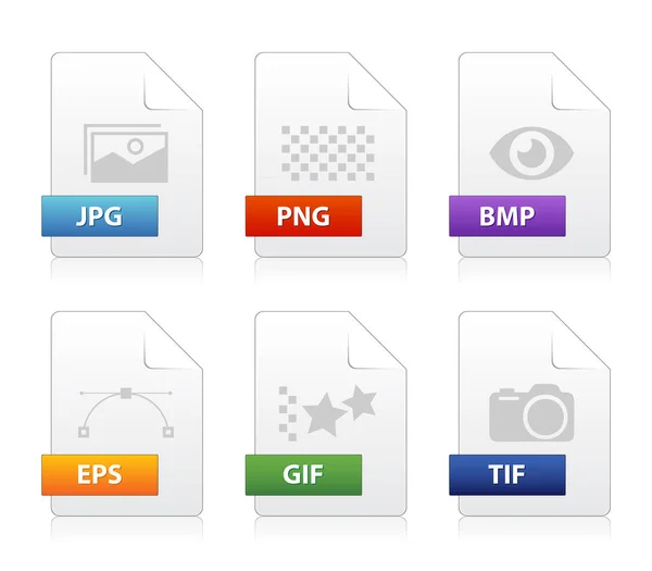 Set di icone del tipo di file immagine Vettoriali Stock Royalty Free