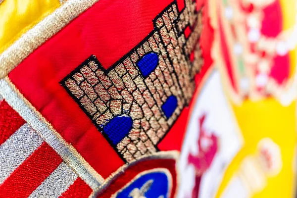 Деталь исторического щита Государственного флага Испании . — стоковое фото