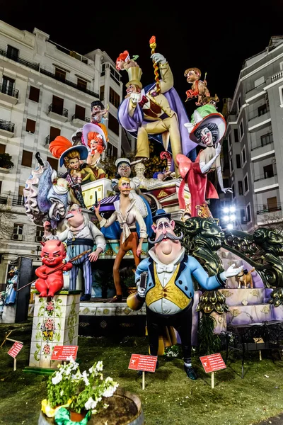 Valencia, España - 19 de marzo de 2019: Detalle de lo bello y — Foto de Stock