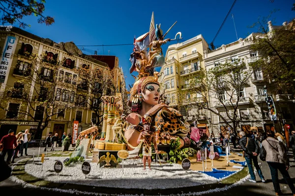 Valencia, España - 19 de marzo de 2019: Detalle de lo bello y — Foto de Stock
