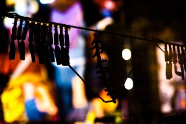 Silhouette of fallas firecrackers of a mascleta in Valencia. clipart