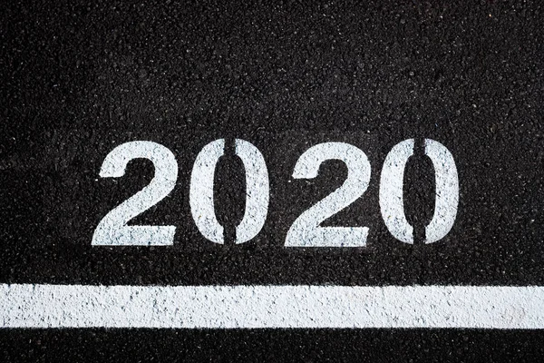 Asphalt Background 2020 New Year Lettering — Stock Photo, Image