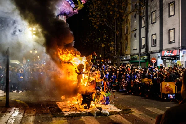 Valencia, Hiszpania - 19 marca 2019: Koniec festiviti Walencji — Zdjęcie stockowe
