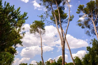 Sonbahar bulutları ile dağ manzara.