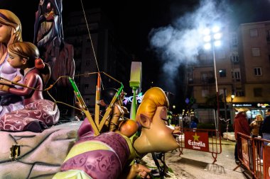 Valencia, İspanya - 19 Mart 2019: Güzel detay ve tr