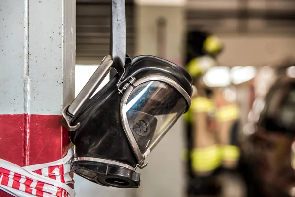 Filtrera Gasmasken Hela Ansiktet Brandmansskydd Utrustning — Stockfoto