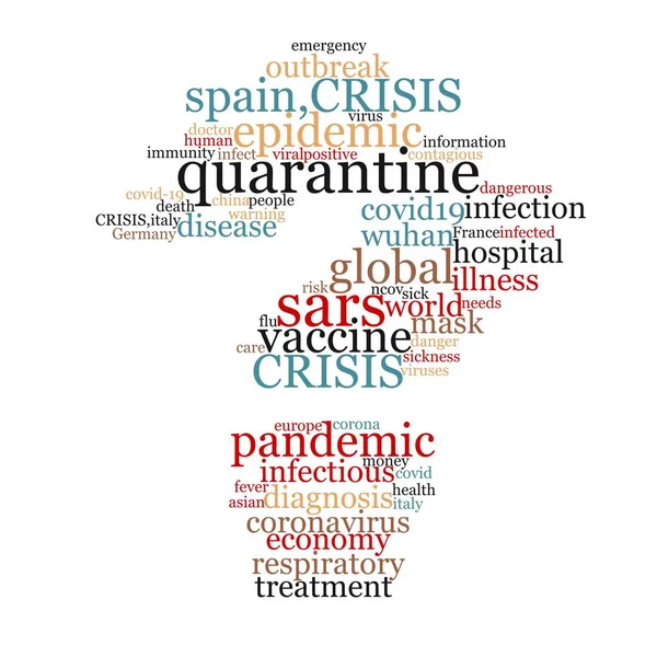 Tags Woorden Cloud Covid Ziekte Die Een Wereldwijde Pandemie Beïnvloedt — Stockfoto