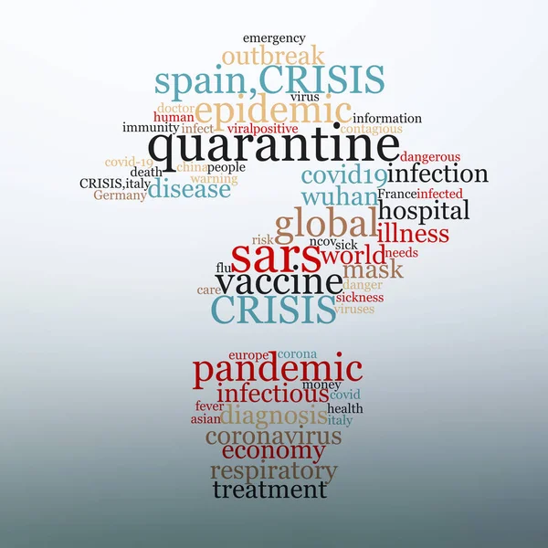 Tags Woorden Cloud Covid Ziekte Die Een Wereldwijde Pandemie Beïnvloedt — Stockfoto
