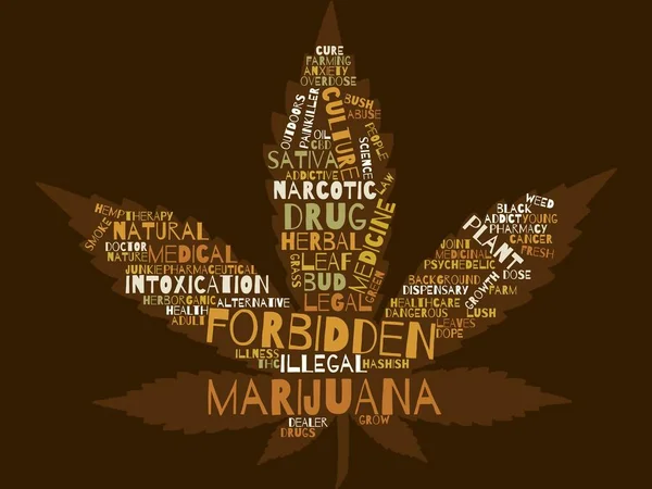 Wordcloud Sobre Uso Del Cannabis Como Medicina — Foto de Stock