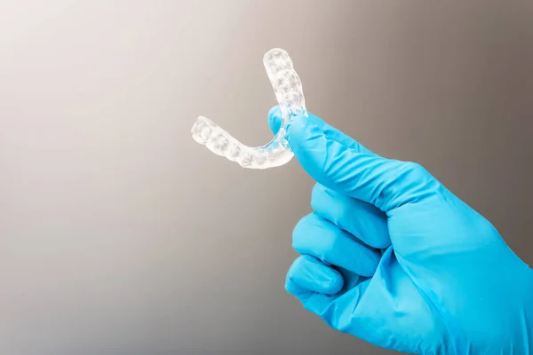 Dentist Holds Occlusal Splint Used Reduce Nighttime Bruxism Stock Image