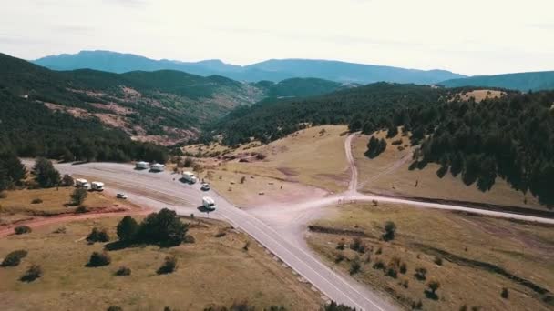 Lleida Spain August 2019 Drone View Mountain Pass Pyrenees Several — Stock Video