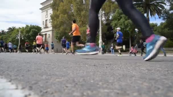 Valencia Spanya Mayıs 2019 Amatör Bir Yarışma Sırasında Koşucular Grubu — Stok video