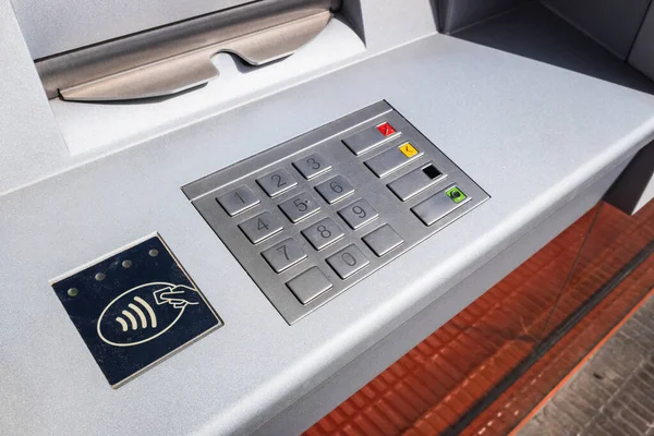 Dashboard of an ATM bank machine to withdraw money.