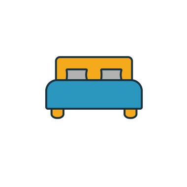 Yatak odası ikonu. Emlak simgeleri koleksiyonundan basit bir element. Yaratıcı Yatak odası simgesi ui, ux, app, yazılım ve bilgi grafikleri