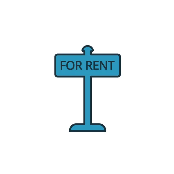 Rent-Zeichen-Symbol. einfaches Element aus der Sammlung von Immobilien-Symbolen. Kreative Rent Sign Icon ui, ux, Apps, Software und Infografiken — Stockvektor