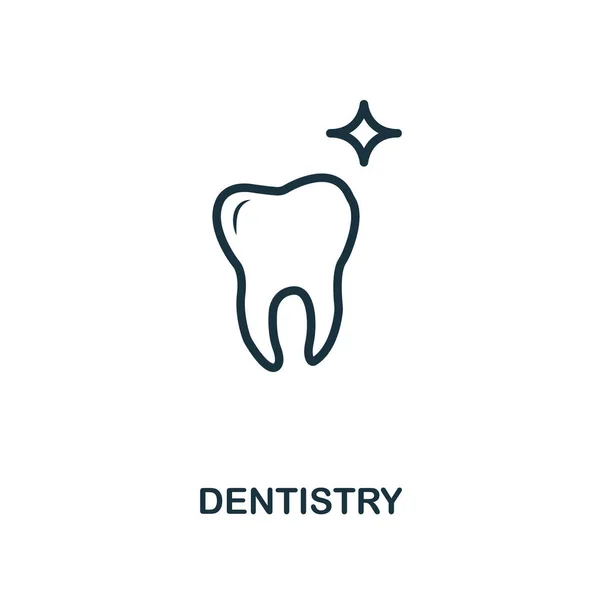 Dentistry icon outline style. Thin line creative Dentistry icon for logo, graphic design and more — ストックベクタ