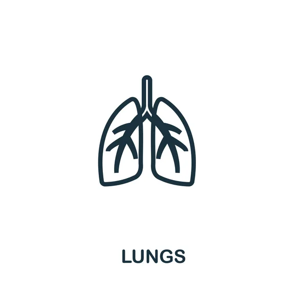 Lungs icono de estilo de contorno. Línea delgada creativa Lungs icono para el logotipo, diseño gráfico y más — Archivo Imágenes Vectoriales
