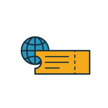 Hava bileti simgesi. Turizm simgeleri koleksiyonundan basit bir element. Creative Air Ticket simgesi ui, ux, apps, software and infographics