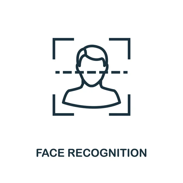 Face Recovery icon outline style. Тонкая линия креативной Значок распознавания лица для логотипа, графического дизайна и многое другое — стоковый вектор