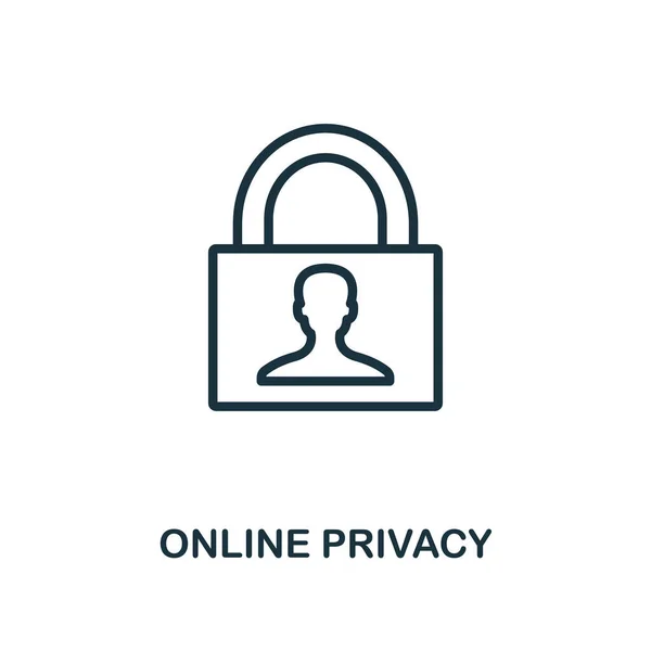 Online Privacy icoon overzicht stijl. Dunne lijn creatief Online Privacy icoon voor logo, grafisch ontwerp en meer — Stockvector