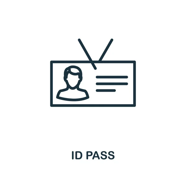 Id Pass pictogram omtrek stijl. Dunne lijn creatief Id Pass icoon voor logo, grafisch ontwerp en meer — Stockvector