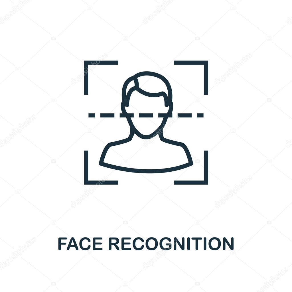 Face Recognition icon outline style. Thin line creative Face Recognition icon for logo, graphic design and more