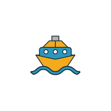 Gemi simgesi. Taşıma simgeleri koleksiyonundan basit bir öge. Yaratıcı Gemi simgesi ui, ux, app, yazılım ve bilgi grafikleri