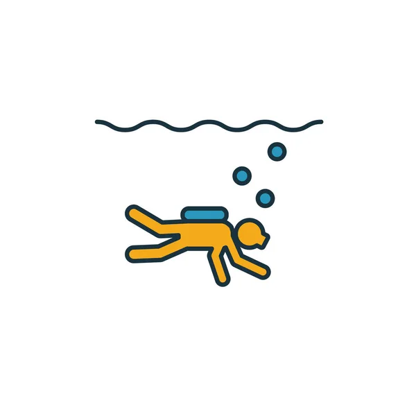 Diving icon. Simple element from tourism icons collection. Creative Diving icon ui, ux, apps, software and infographics — 스톡 벡터