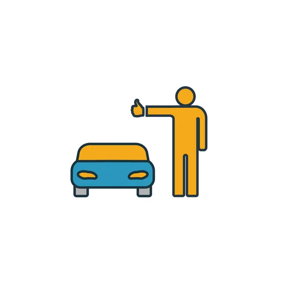 Autostop-Symbol. einfaches Element aus der Sammlung von Reisesymbolen. Kreative Autostop-Symbole ui, ux, Apps, Software und Infografiken — Stockvektor