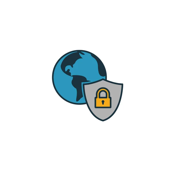 Ícone de segurança global. Elemento simples da coleção de ícones. Creative Global Security icon ui, ux, aplicativos, software e infográficos —  Vetores de Stock