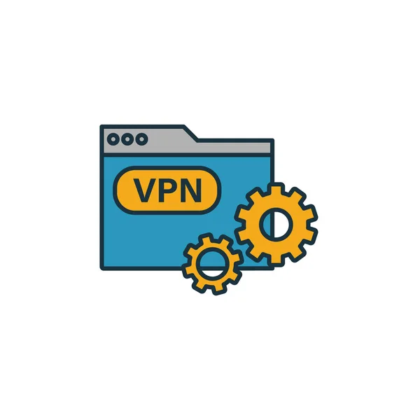 Ícone de software Vpn. Elemento simples da coleção de ícones. Creative Vpn ícone de software ui, ux, aplicativos, software e infográficos — Vetor de Stock