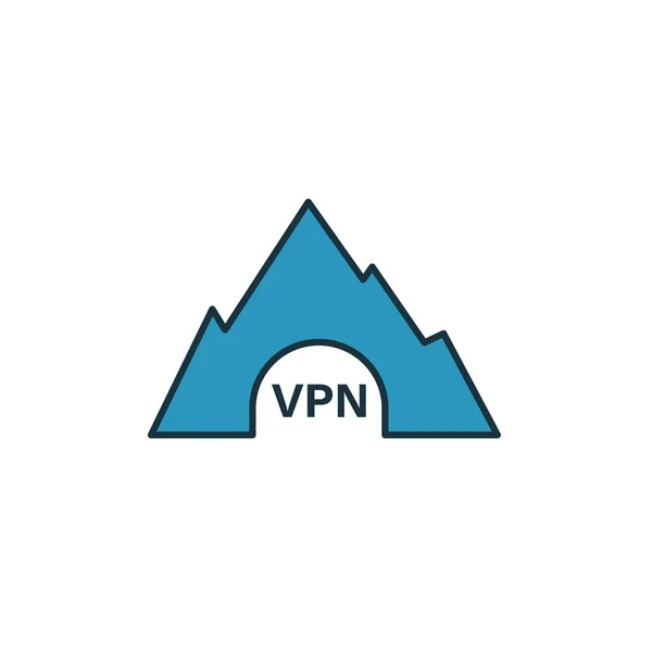 Значок тоннеля Vpn. Простой элемент из коллекции иконок. Креативный Vpn, иконка ui, ux, приложения, программное обеспечение и инфографика — стоковый вектор