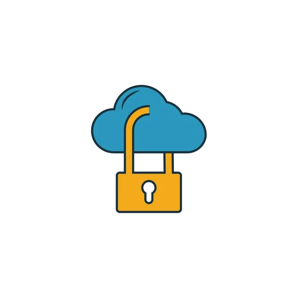 Icône Sécurité Cloud. Élément simple de la collection d'icônes de développement web. Icône Creative Cloud Security ui, ux, applications, logiciels et infographies — Image vectorielle